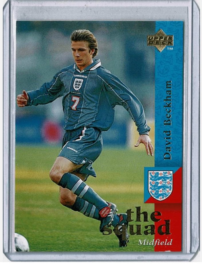 1997 Upper Deck England David Beckham Rookie Card #18, Verzamelen, Ophalen of Verzenden, Zo goed als nieuw, Buitenlandse clubs