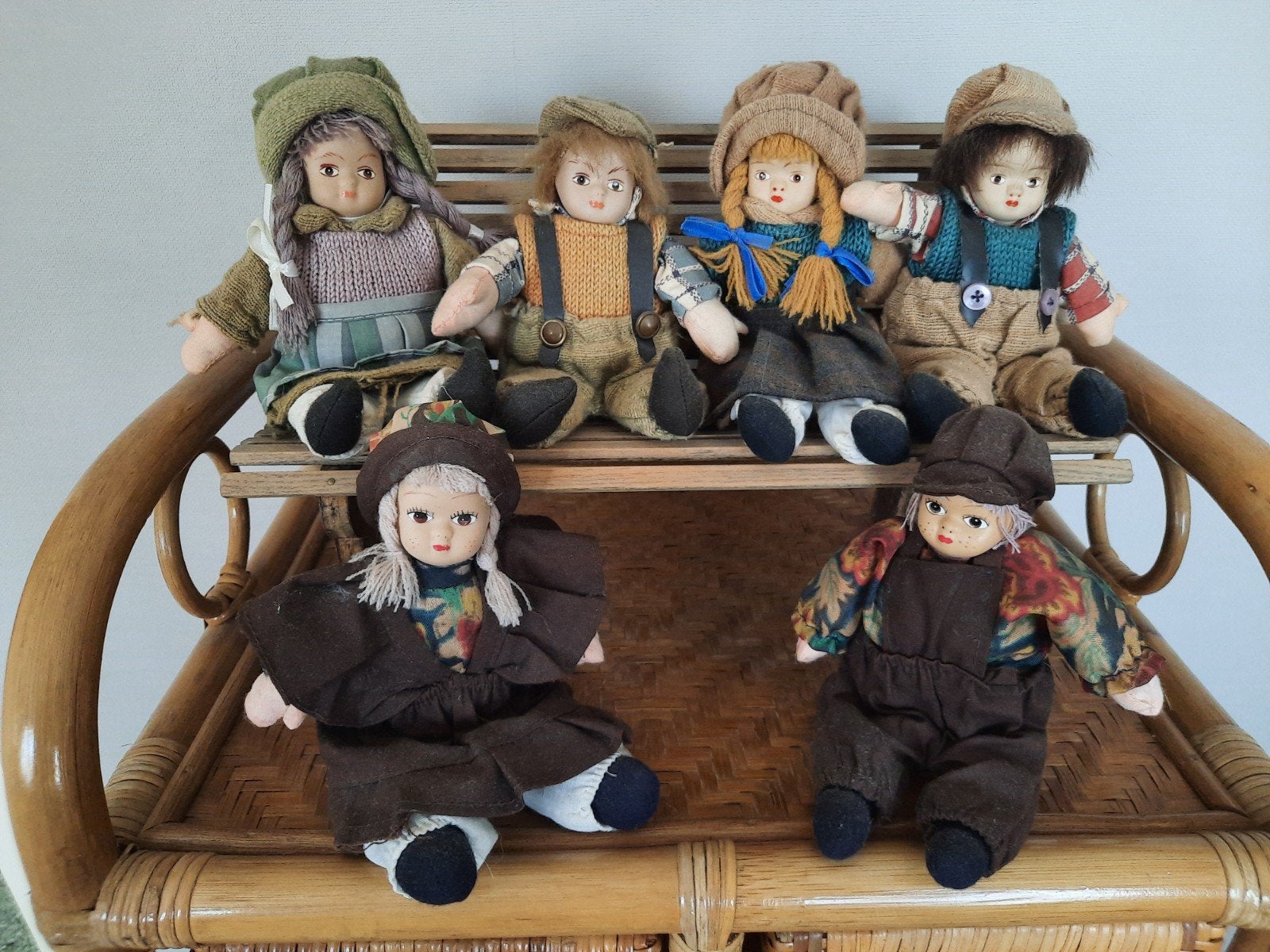 Set van 6 vintage stoffen poppen  nr.1, Ophalen, Nieuw, Overige typen