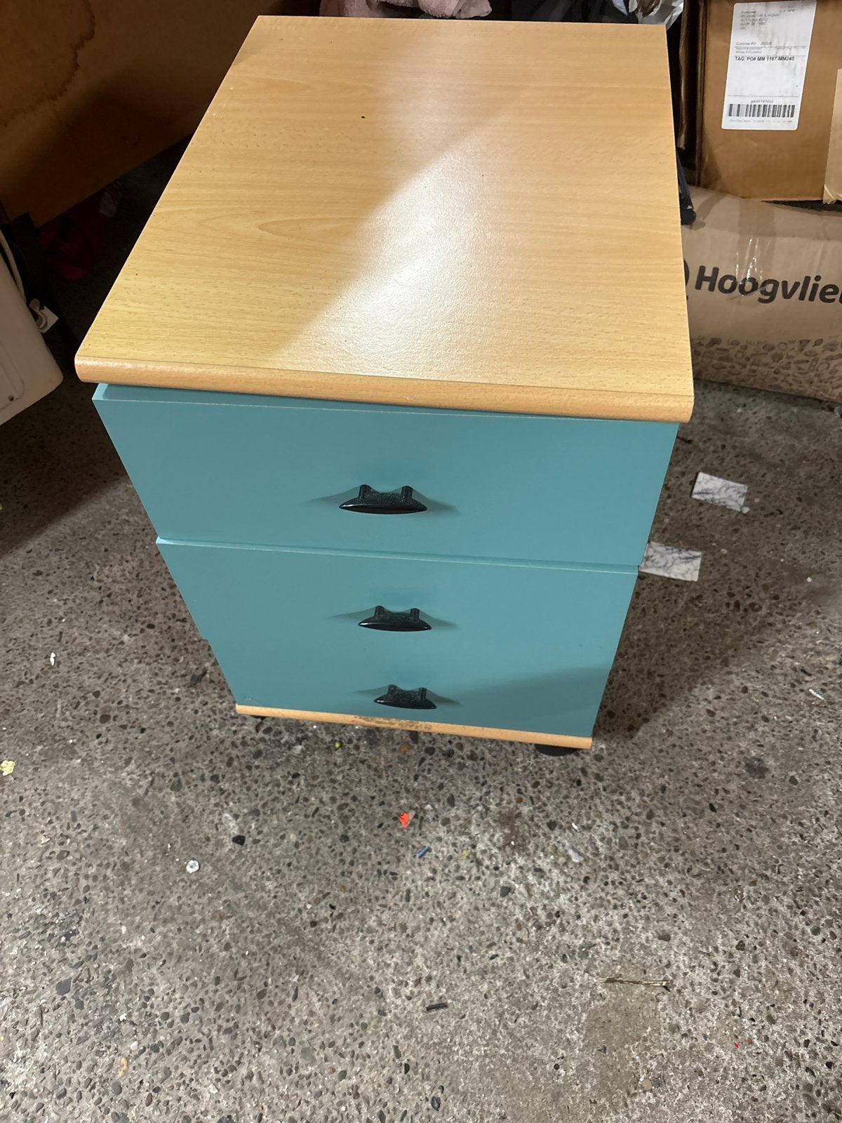 Ladenkastje met 3 lades - Groen/Hout, Huis en Inrichting, Kasten | Ladekasten, Ophalen, Minder dan 50 cm, Gebruikt, 3 of 4 laden