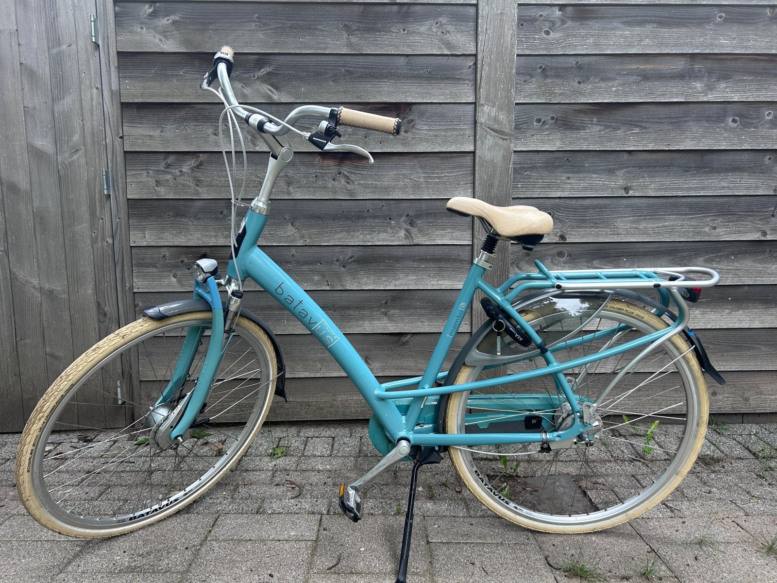 Batavus Mambo-7 Damesfiets licht blauw met lage instap, Ophalen, Batavus, 50 tot 53 cm, Trommelrem