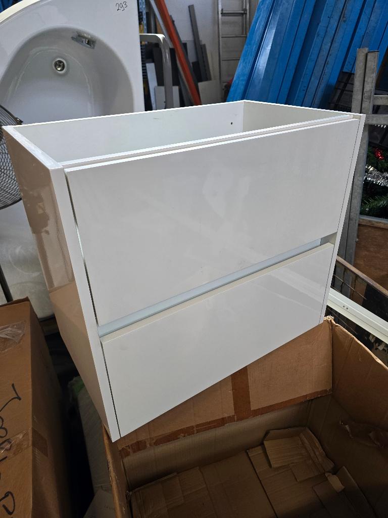 Hoogglans witte onderkast Porto 60cm Korpus/front, Ophalen, Nieuw, Wit