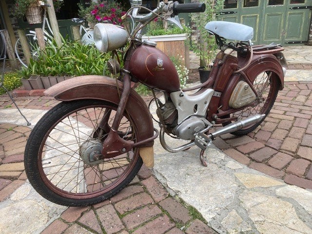 oltimer bromfiets, Fietsen en Brommers, Maximaal 45 km/u, 49 cc, 2 versnellingen, Ophalen