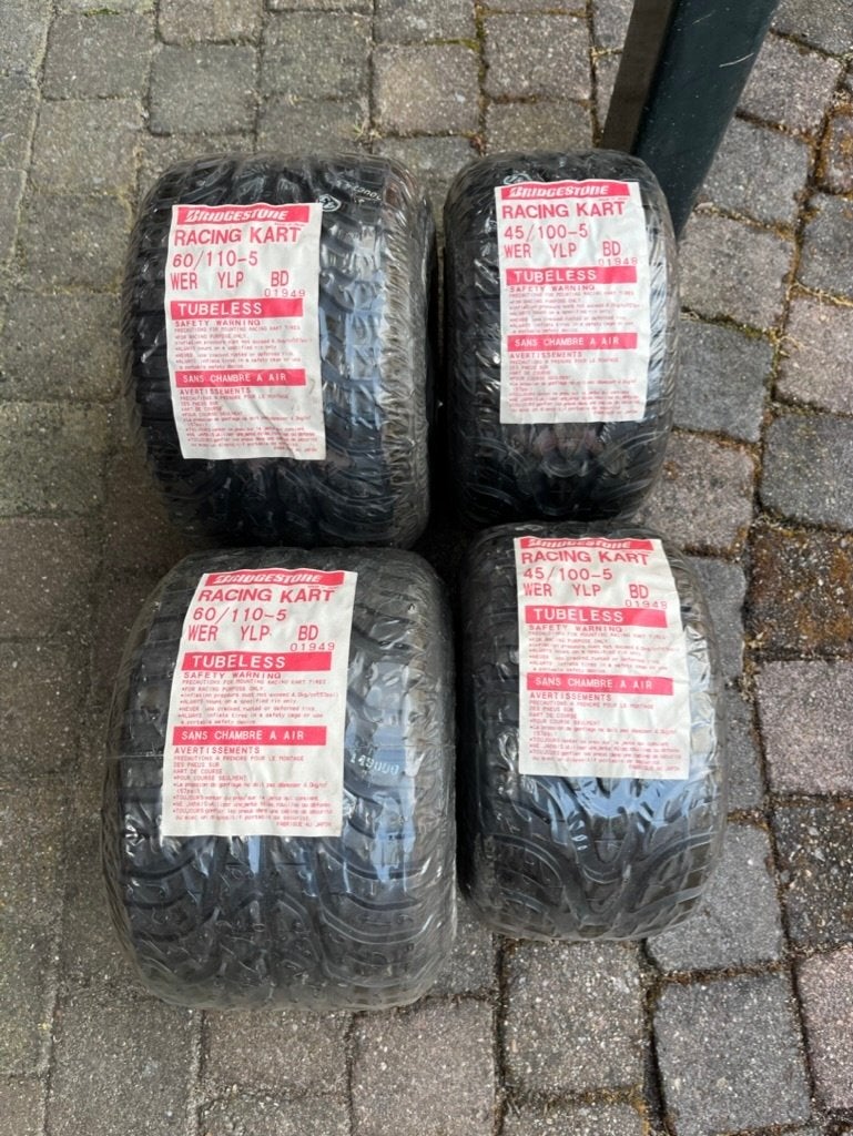 Set Bridgestone YLP regenbanden (Nieuw) 4.5 / 6.0, Sport en Fitness, Karting, Ophalen of Verzenden, Nieuw, Onderdelen Kart