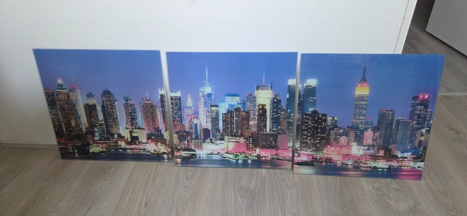 New York City Skyline Canvas Schilderij (3 delen), Ophalen, Zo goed als nieuw, Schilderij