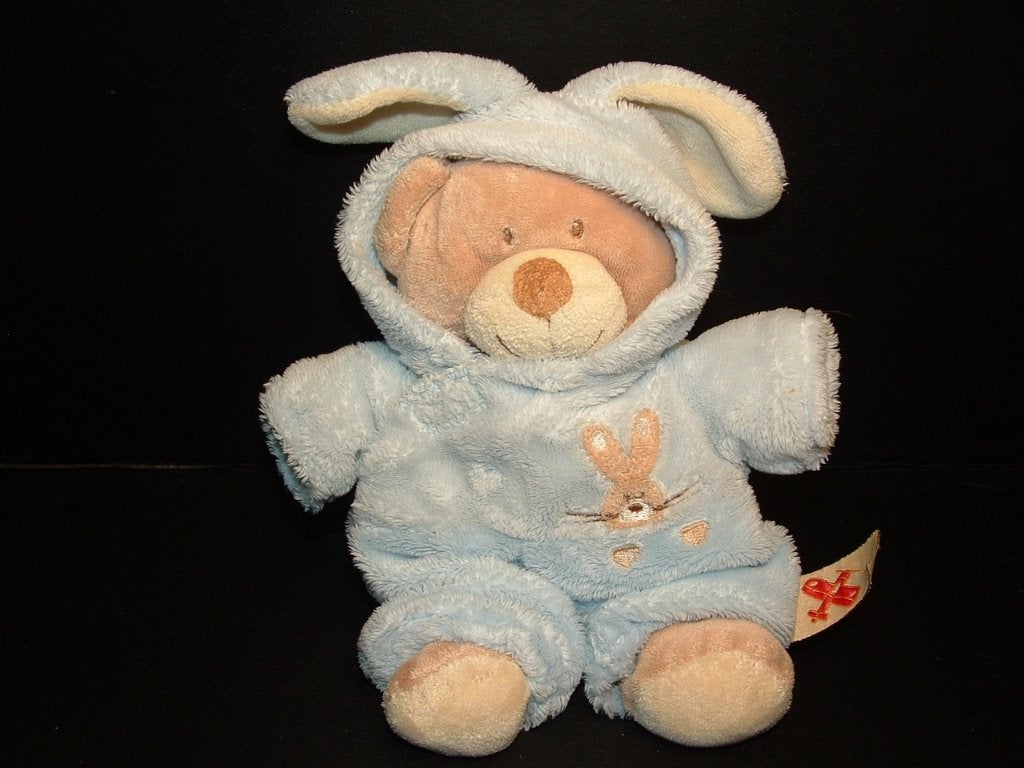 NICOTOY BEER MET KONIJNENPAK VELOURS BEIGE MET, Ophalen of Verzenden, Nieuw, Overige typen