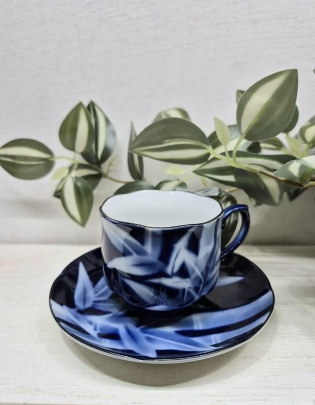 Jaren 50 Japanse kopjes, KT spray in glaze, 8 beschikbaar, Ophalen of Verzenden