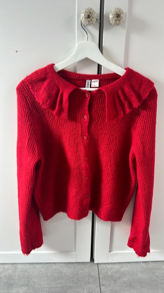H&m vest rood, Maat 38/40 (M), Ophalen of Verzenden, Zo goed als nieuw, Lange mouw