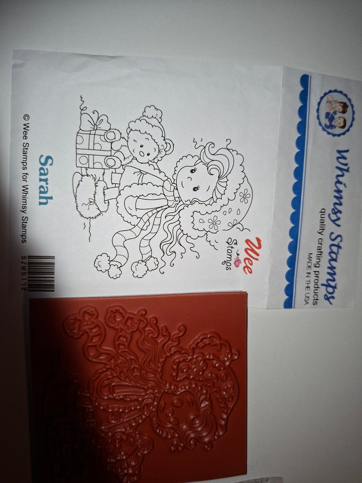 Whimsy Stamps Clearstamp Sarah, Hobby en Vrije tijd, Ophalen of Verzenden, Nieuw, EZ-mounted stempel