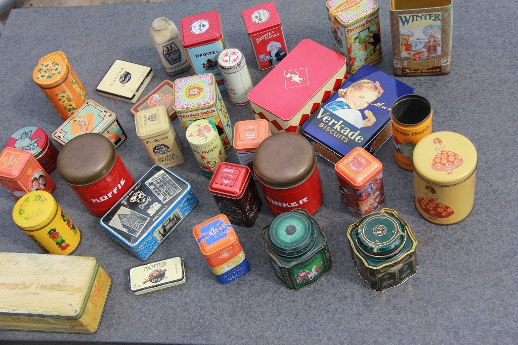 Grote partij vintage blikken (30 stuks), Ophalen, Gebruikt, Overige