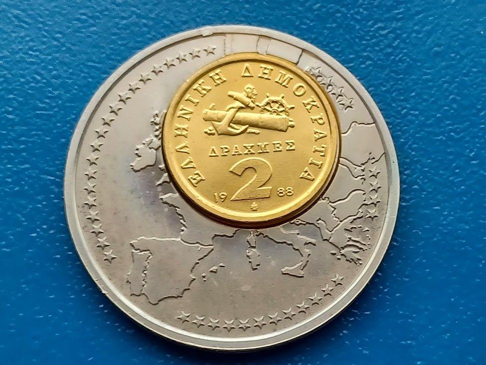 Penning Pecunia Nova Alteri Succedit Griekenland 12,5 euro, Postzegels en Munten, Penningen en Medailles, Verzenden, Overige materialen