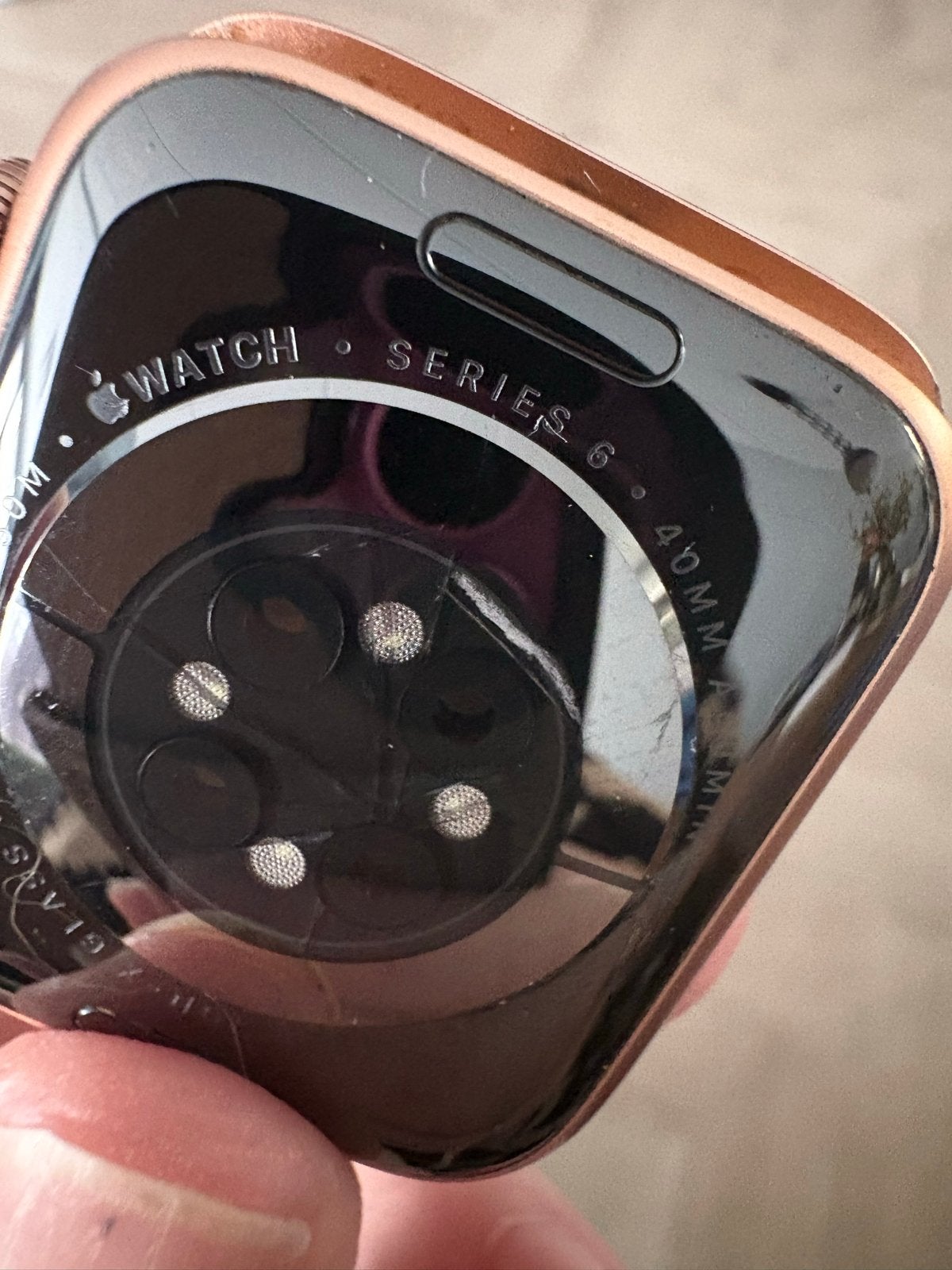 Apple Watch Series 6 Rose Gold (geen bandje/oplader/doos), Gebruikt, Hartslag, IOS, Ophalen of Verzenden