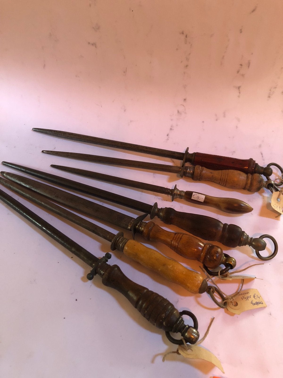 Set van 7 antieke messenslijpers, inclusief Dickoron, Ophalen of Verzenden