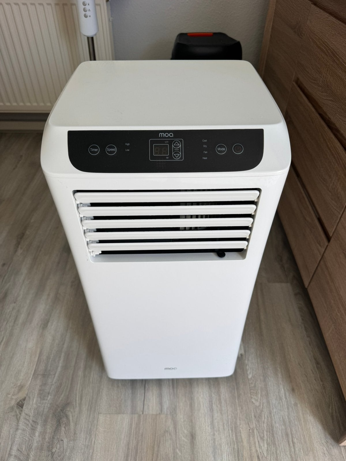 MOA mobiele airco 9000 BTU – werkt goed, Ophalen, Gebruikt, Minder dan 60 m³, 2 snelheden