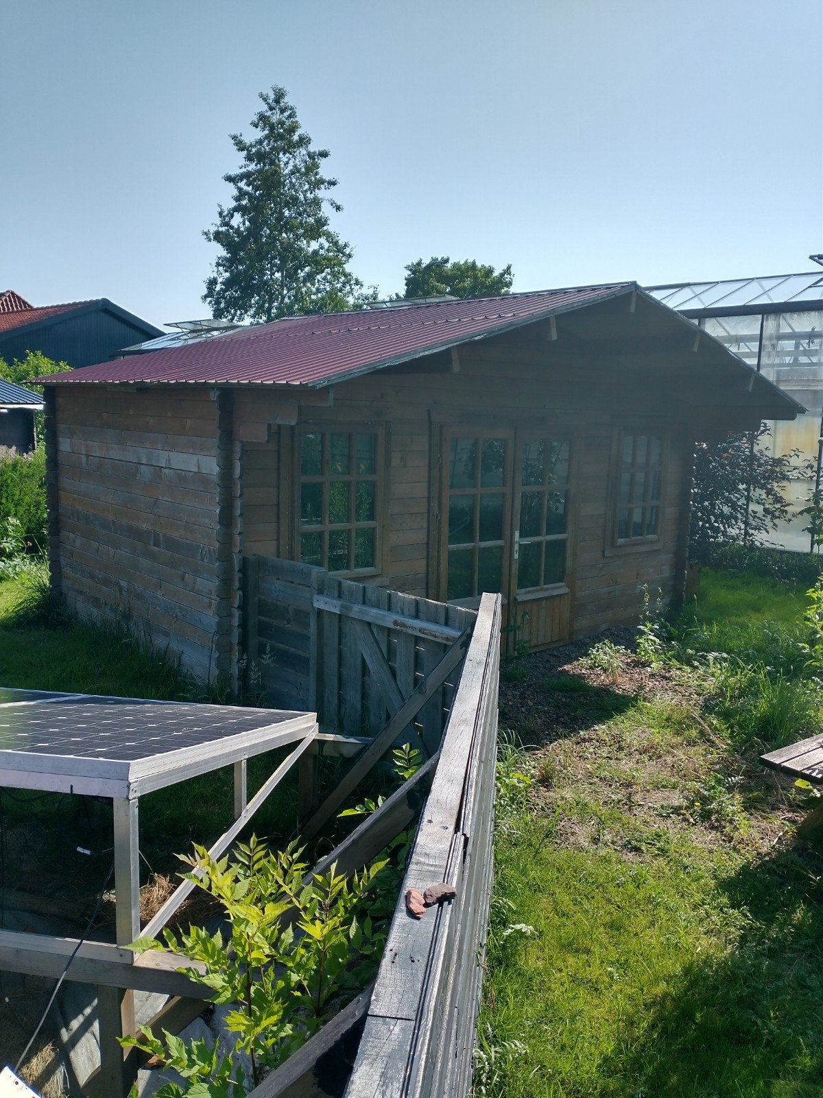 Tuinhuis 4.80 m x 3.20 m, Schuur, Zonder ramen, Metaal, Ophalen