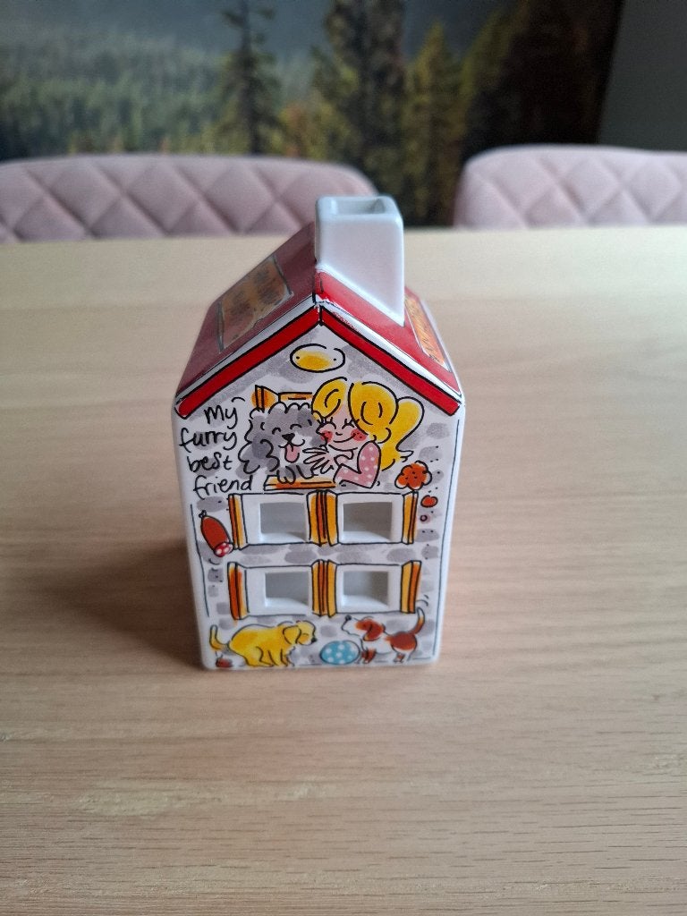 Blond Amsterdam Theelichthuisje Dog Lover, Huis en Inrichting, Keramiek, Overige typen, Ophalen of Verzenden, Zo goed als nieuw