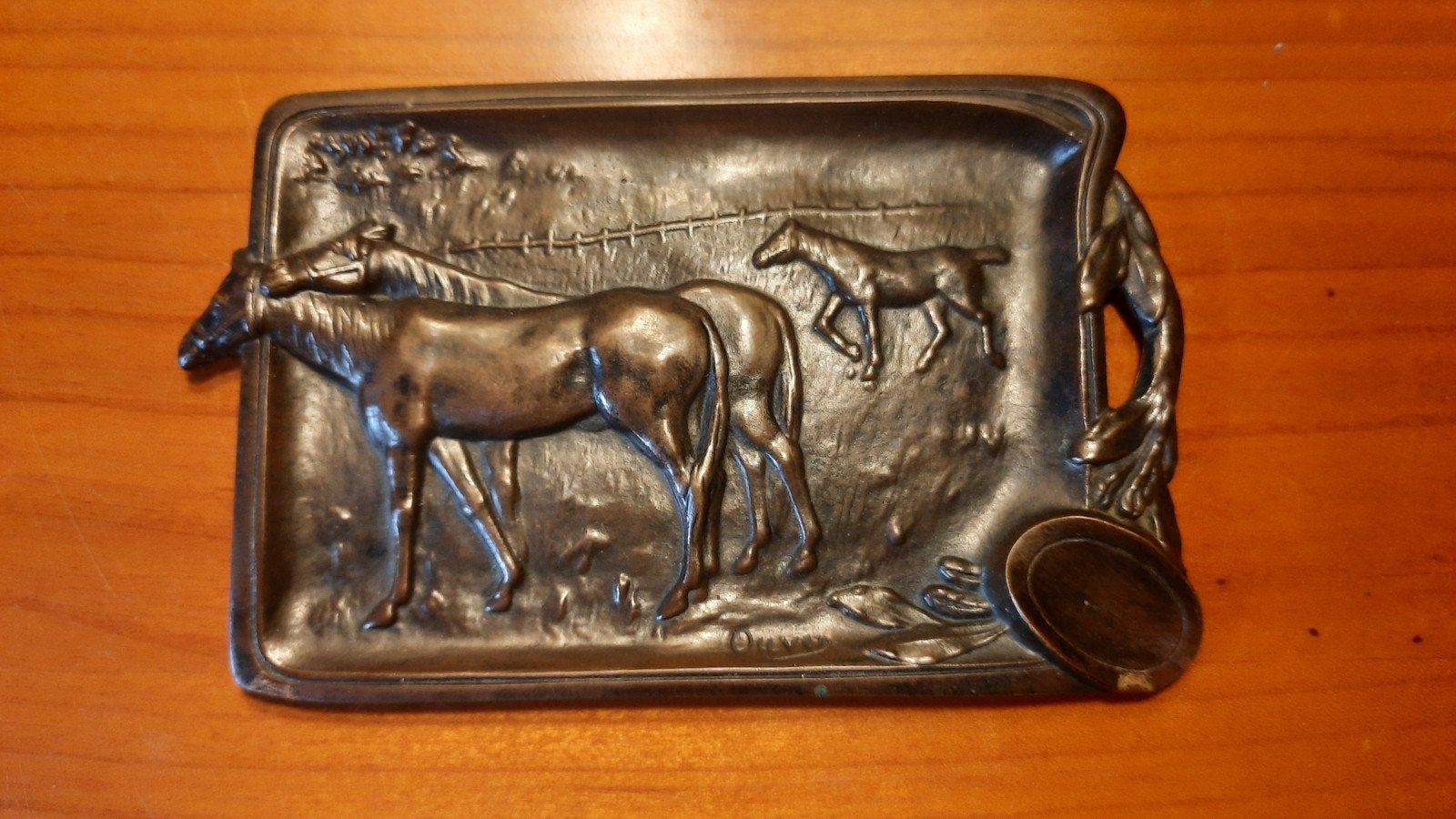 art nouveau brons vide poche frans gesign Ouvet, Ophalen of Verzenden
