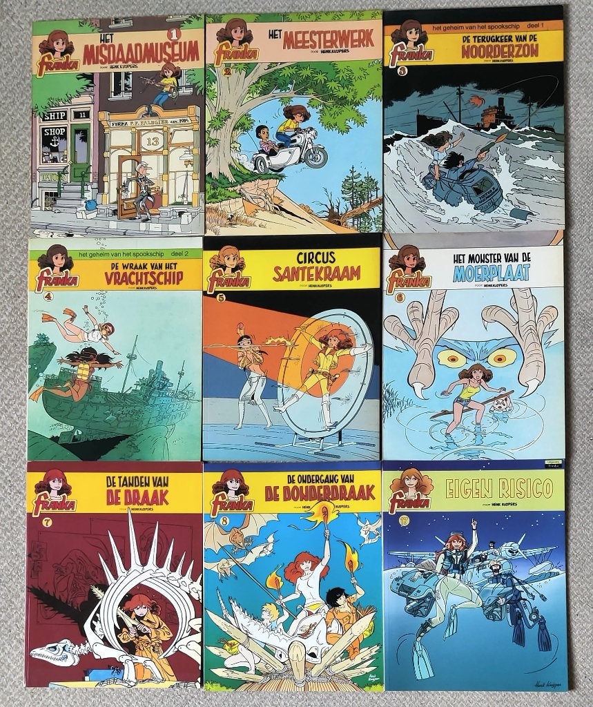 10 stripalbums van Franka vanaf 1978 1ste drukken, Meerdere stripboeken, Ophalen of Verzenden, Zo goed als nieuw
