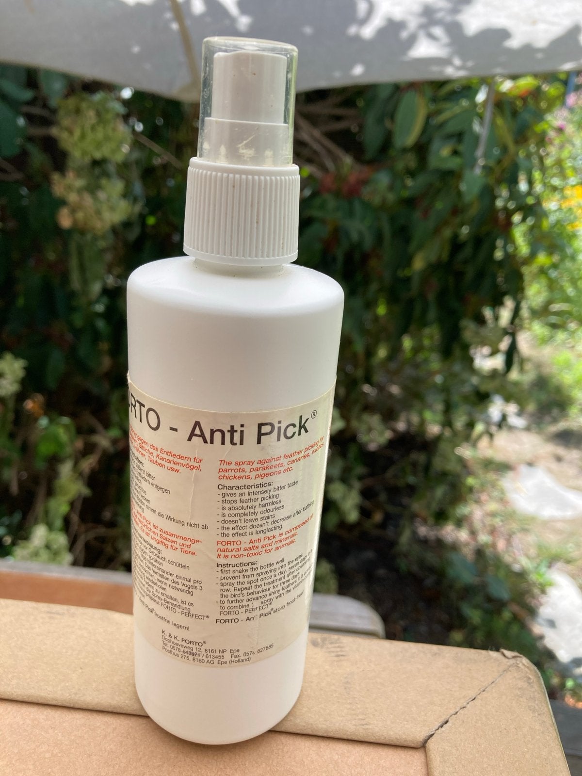 Anti pick spray voor kippen, Ophalen, Zo goed als nieuw