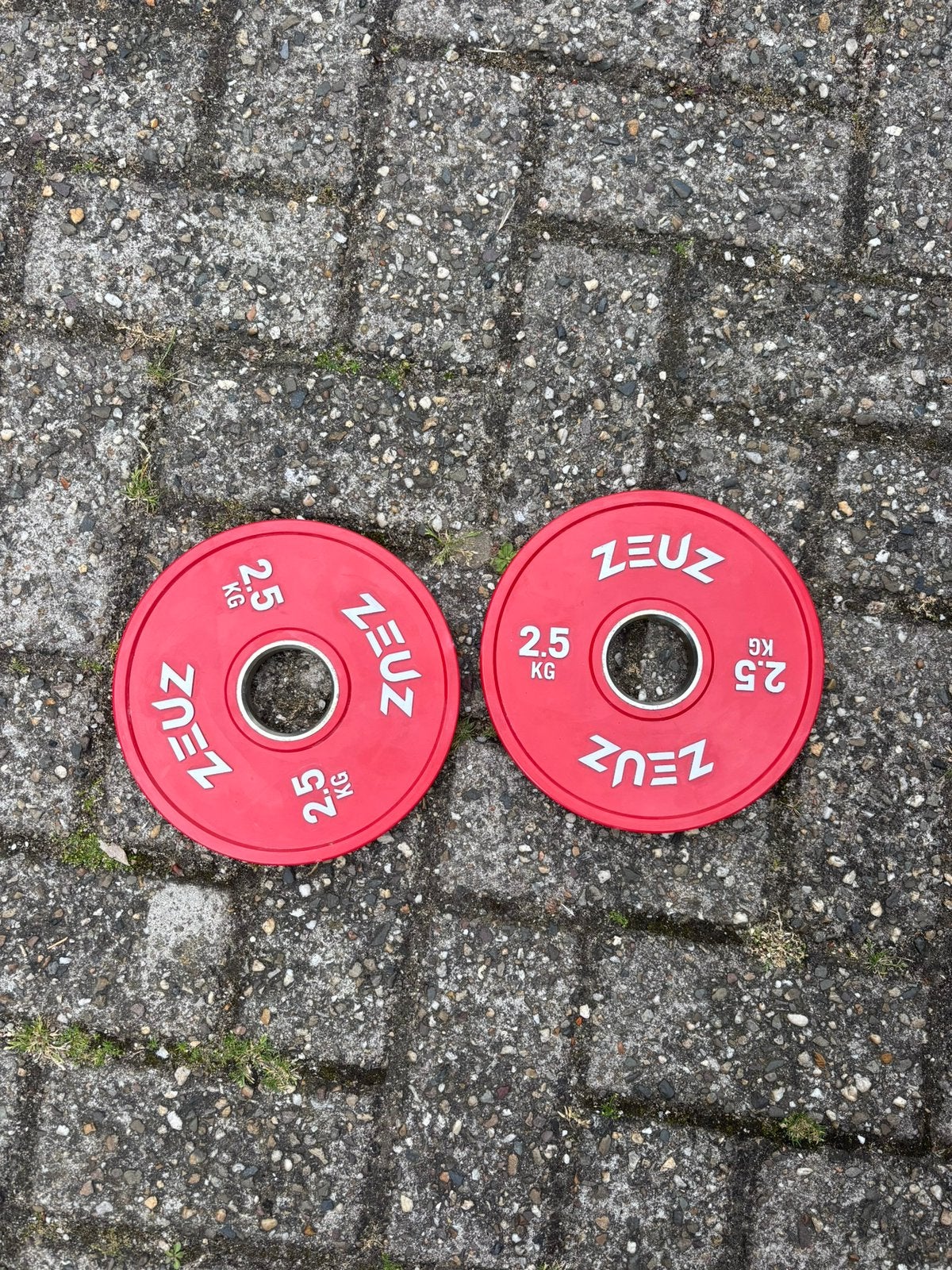 2x 2,5kg change plates 50mm ZEUZ, Ophalen, Zo goed als nieuw