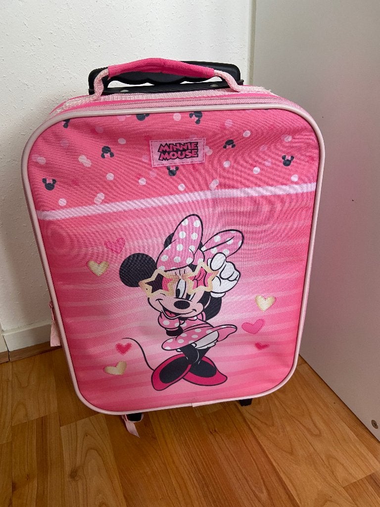 Minnie Mouse Kinderkoffer met Wieltjes - Roze, 50 tot 60 cm, Ophalen of Verzenden, Zo goed als nieuw, 35 tot 45 cm