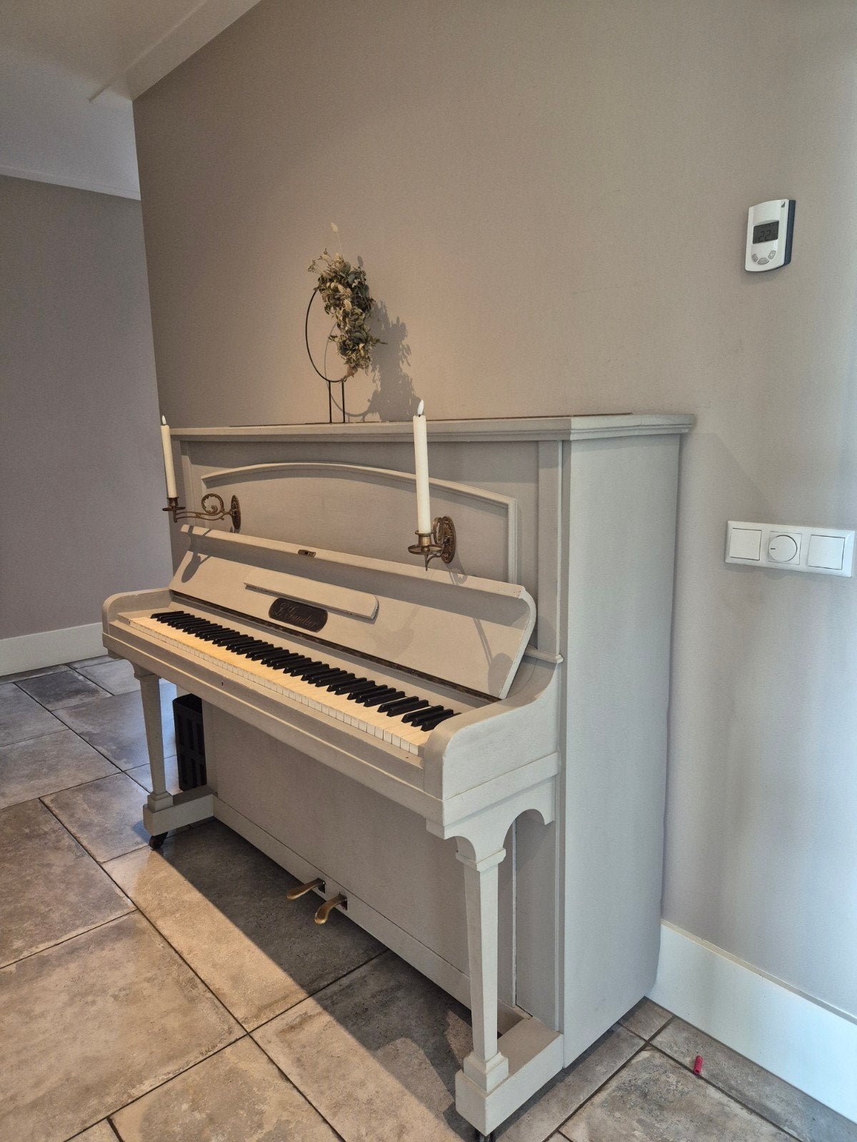 Vintage L. Gaudier Piano - Grijs, Ophalen, Gebruikt, Overige kleuren, Piano