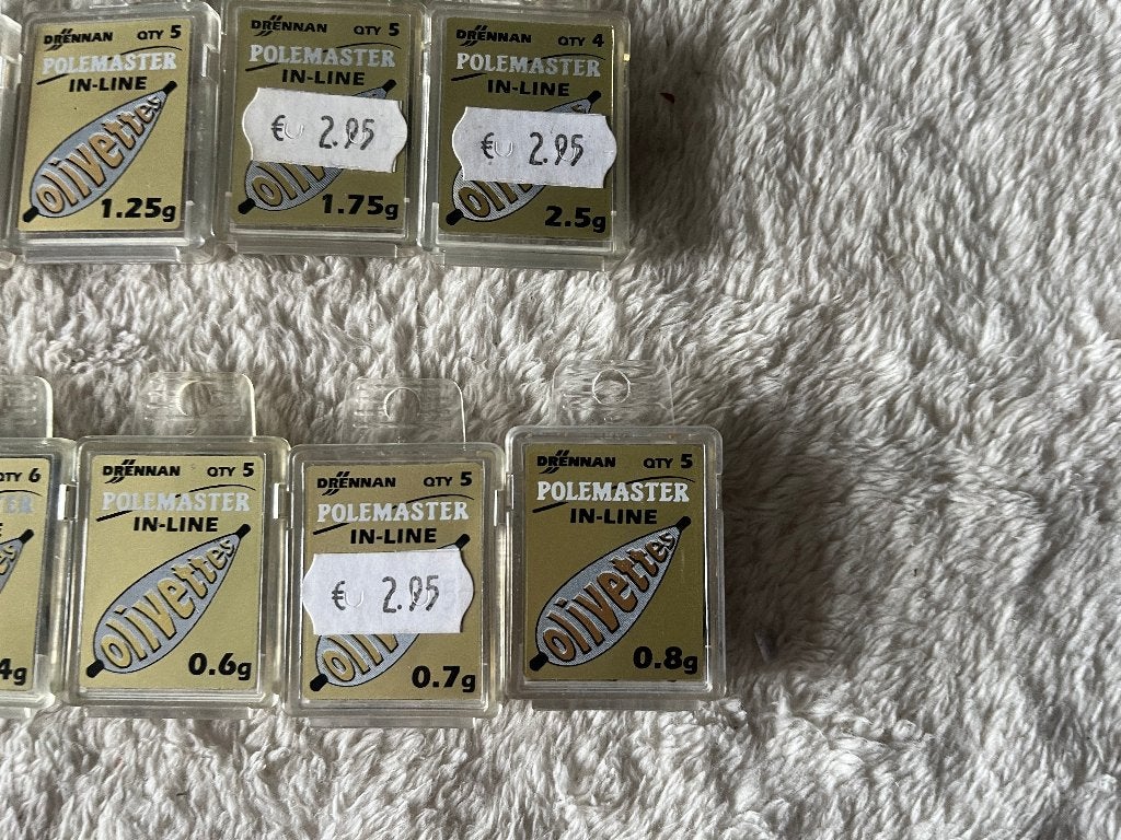 adv 166 / NIEUW mixset 9 blisters oilivettes DRENNAN, Ophalen of Verzenden, Nieuw, Dobber of Lood