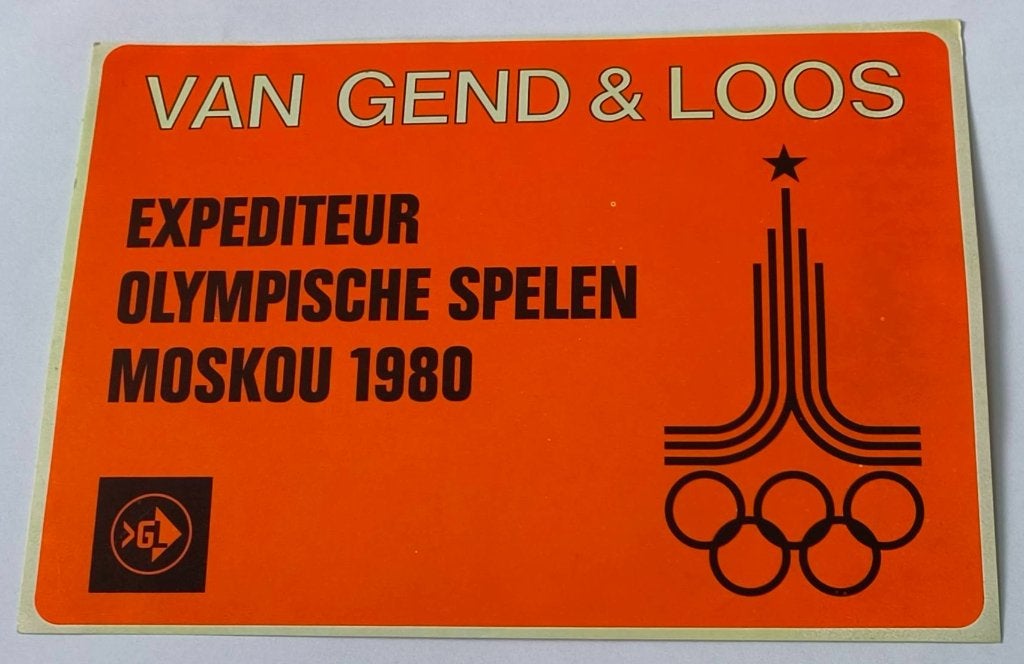 Sticker van Gend & Loos Expediteur Olymp. spelen Moskou 1980, Ophalen of Verzenden, Zo goed als nieuw, Bedrijf of Vereniging