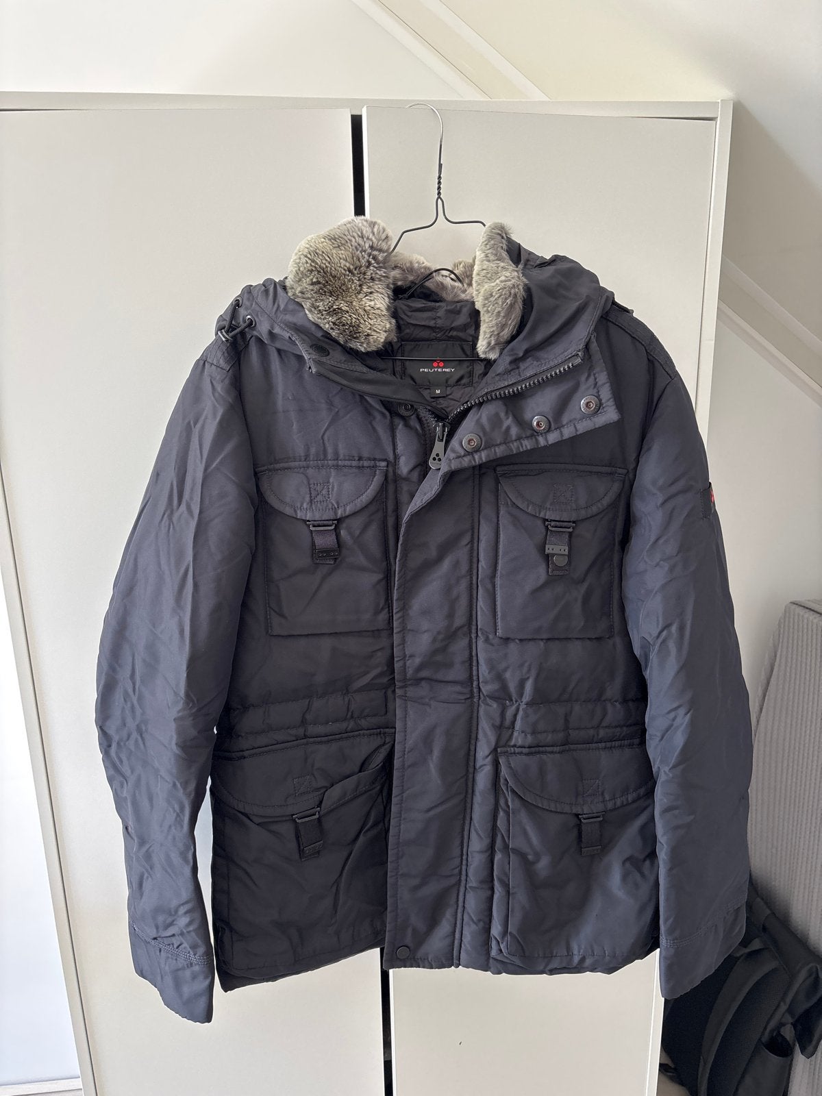 Peuterey winterjas met bontkraag - Maat M, Ophalen of Verzenden, Zo goed als nieuw, Maat 48/50 (M), Zwart