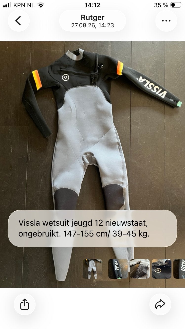 Vissla Wetsuit Jeugd 12 - Nieuwstaat, Ophalen of Verzenden, Nieuw, Kind, Wetsuit