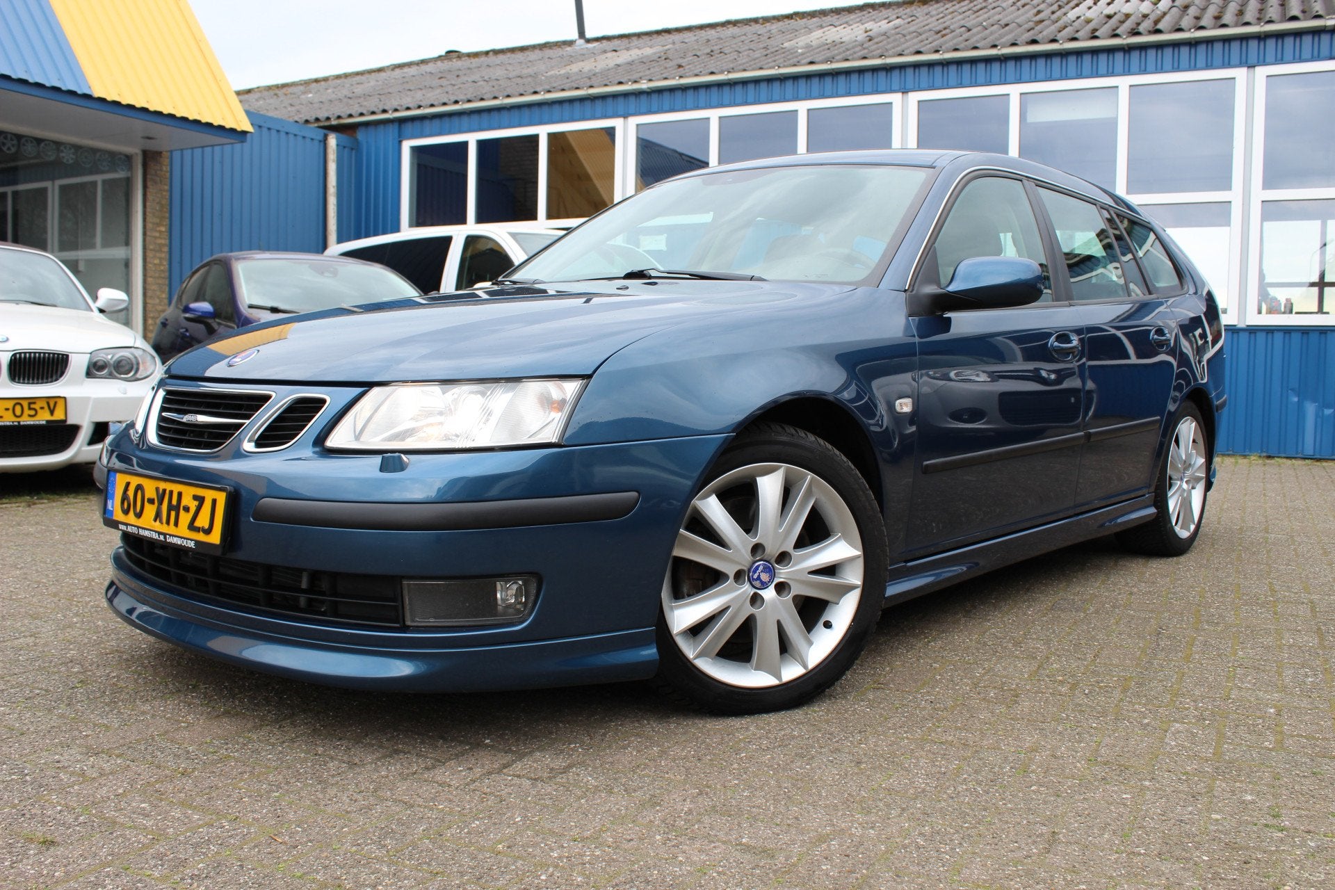 Saab 9-3 Sport Estate 2.8 V6 Turbo "Aero" Leder - Navi - Aut, Auto's, Saab, 252 pk, Blauw, Grijs, 1570 kg