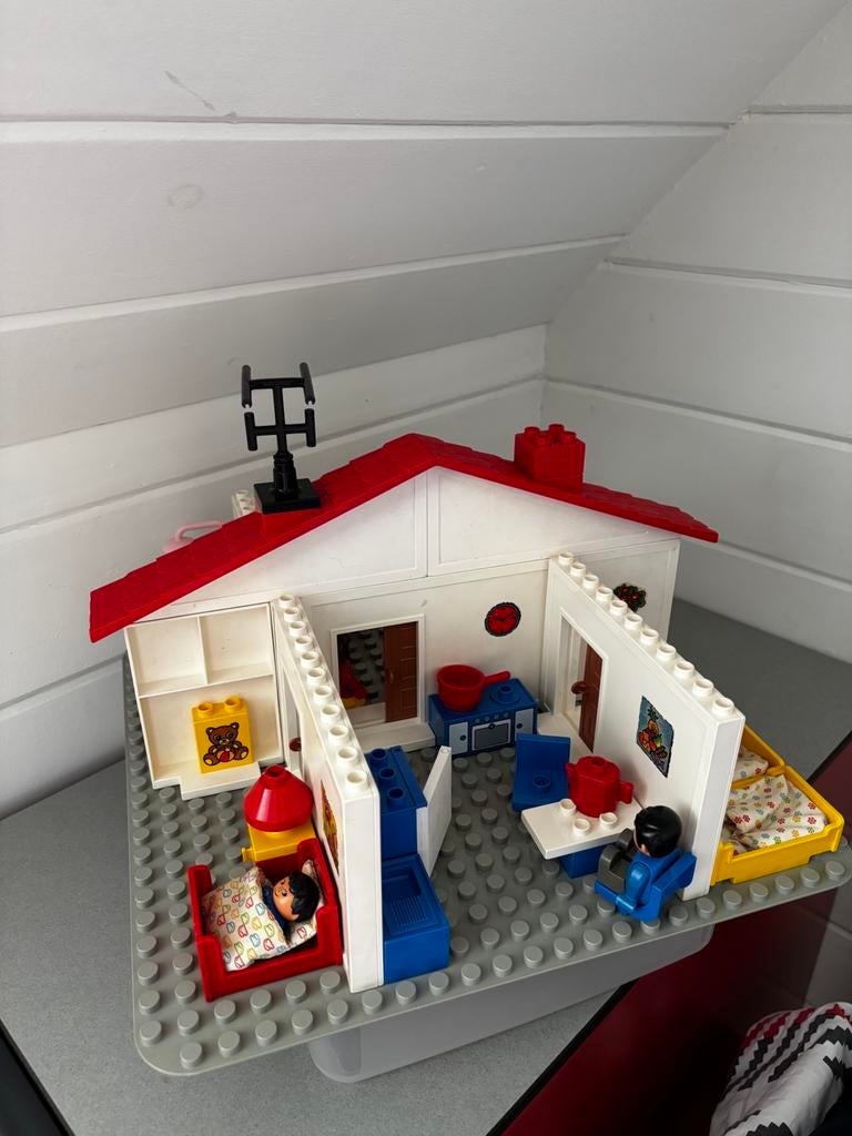 Duplo vintage speelgoedhuis 2780 compleet met grondplaat., Ophalen, Gebruikt, Compleet, Duplo