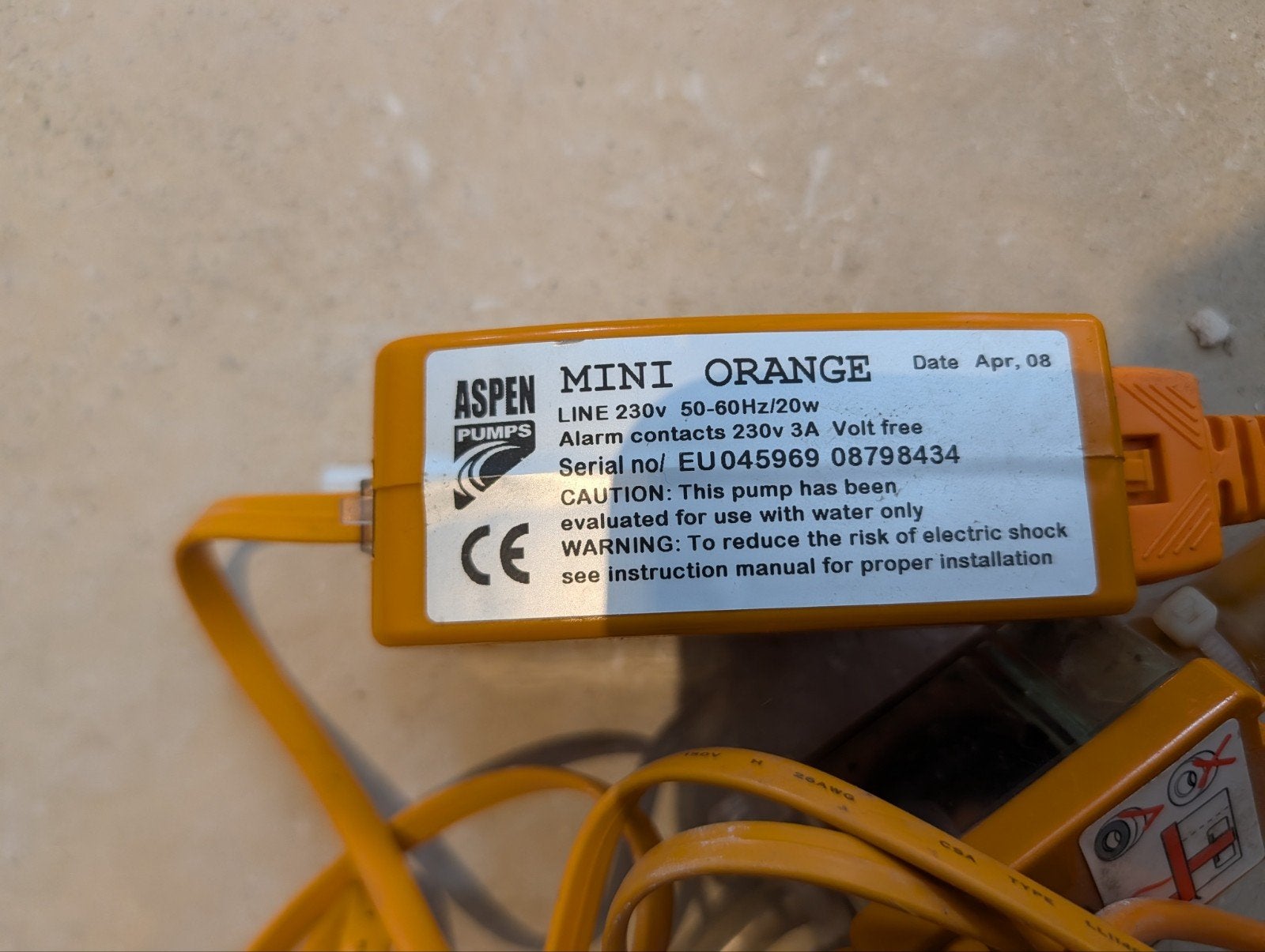 Orange Mini Condenswaterpomp, Ophalen of Verzenden, Gebruikt