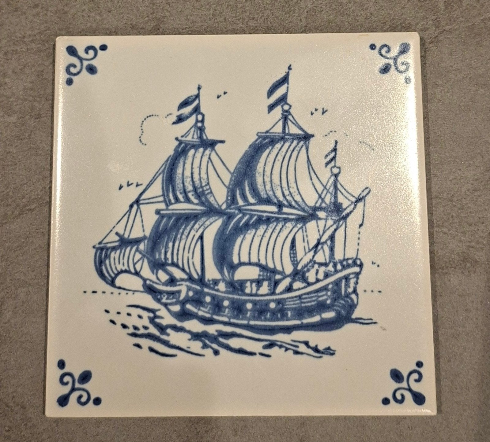Delfts Blauw Tegel  Royal Mosa Holland schip, Ophalen of Verzenden