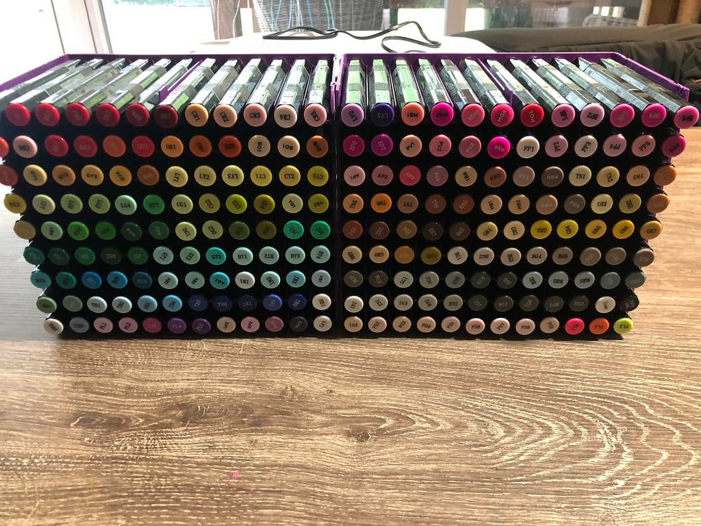 Spectrum noir alchol markers complete set van 216 markers, Hobby en Vrije tijd, Tekenen, Ophalen of Verzenden, Gebruikt, Potlood of Stift