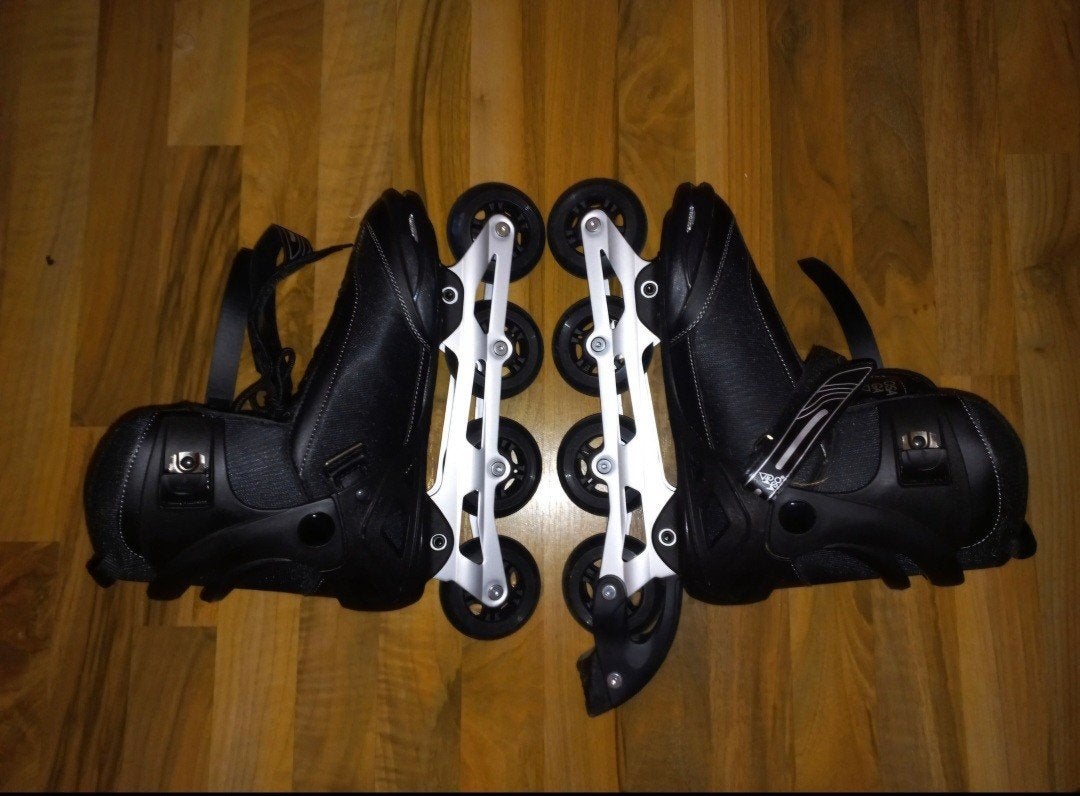 Zwarte Inline Skates - Maat 43, Sport en Fitness, Skeelers, Gebruikt, Heren, Inline skates 4 wielen, Ophalen