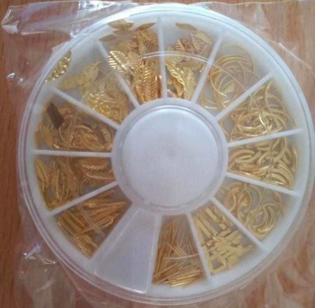 Gouden nagelversiering knutselen blad cuffs, Overige kleuren, Nieuw, Ophalen of Verzenden, Handen en Nagels