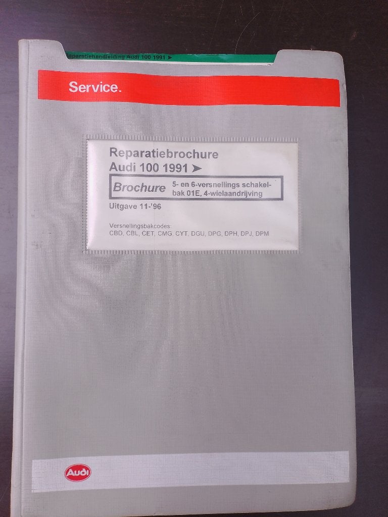 Audi 100 S4  S6 C4 dealer werkplaatsboek versnellingsbak 01E, Verzenden, Gelezen, Audi