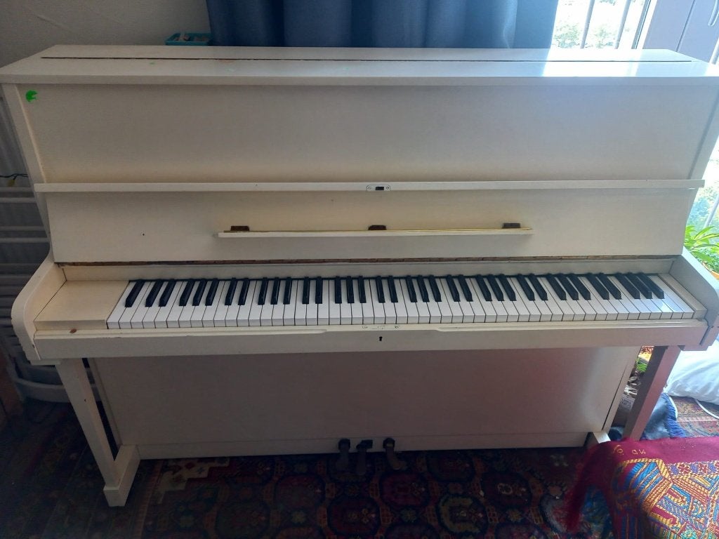 Piano (Rich. Weber), Muziek en Instrumenten, Piano's, Ophalen, Gebruikt, Wit, Piano