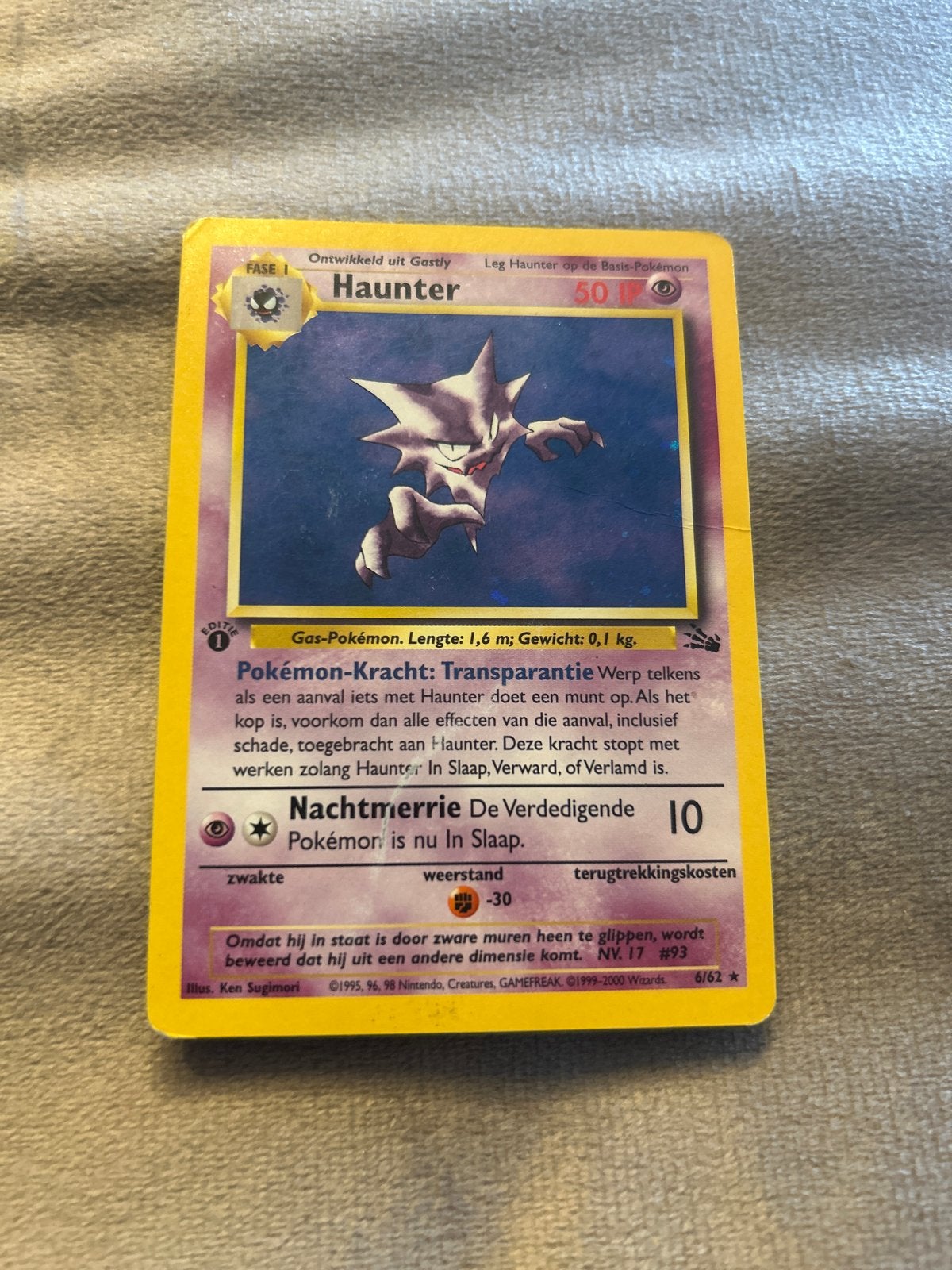 Haunter Pokémon kaart - Base Set (Nederlands), Ophalen of Verzenden, Gebruikt, Losse kaart