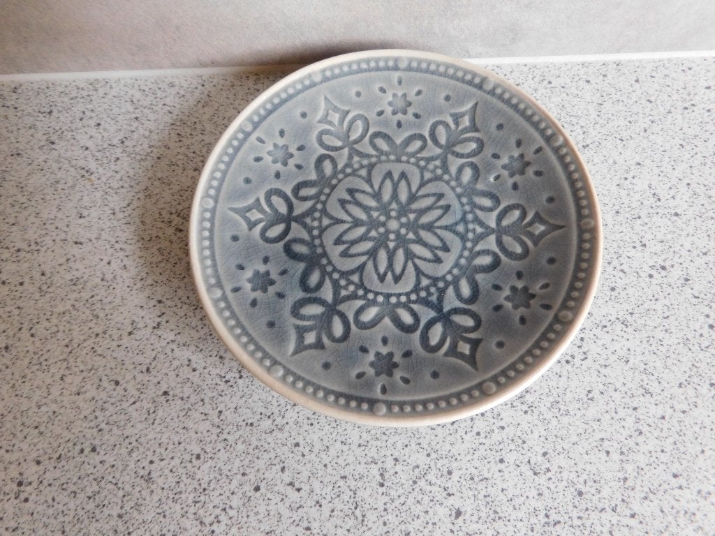 Bord 11 cm. Craquelé Grijs Albert Heijn, Ophalen of Verzenden, Zo goed als nieuw, Albert Heijn, Bord(en)
