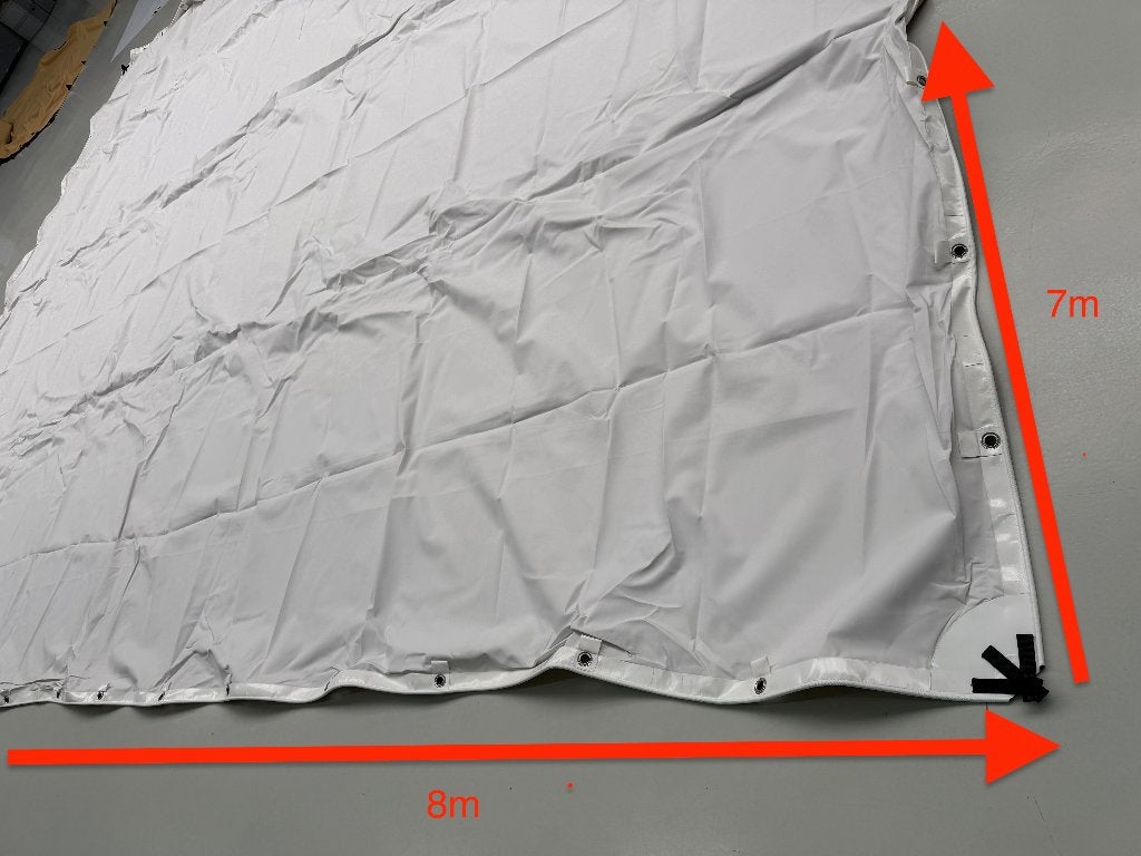 OUTLET DEAL! Stretchtent 7 X 8 - Kleur: Wit/Mustard, Ophalen, ., Partytent, 6 meter of meer