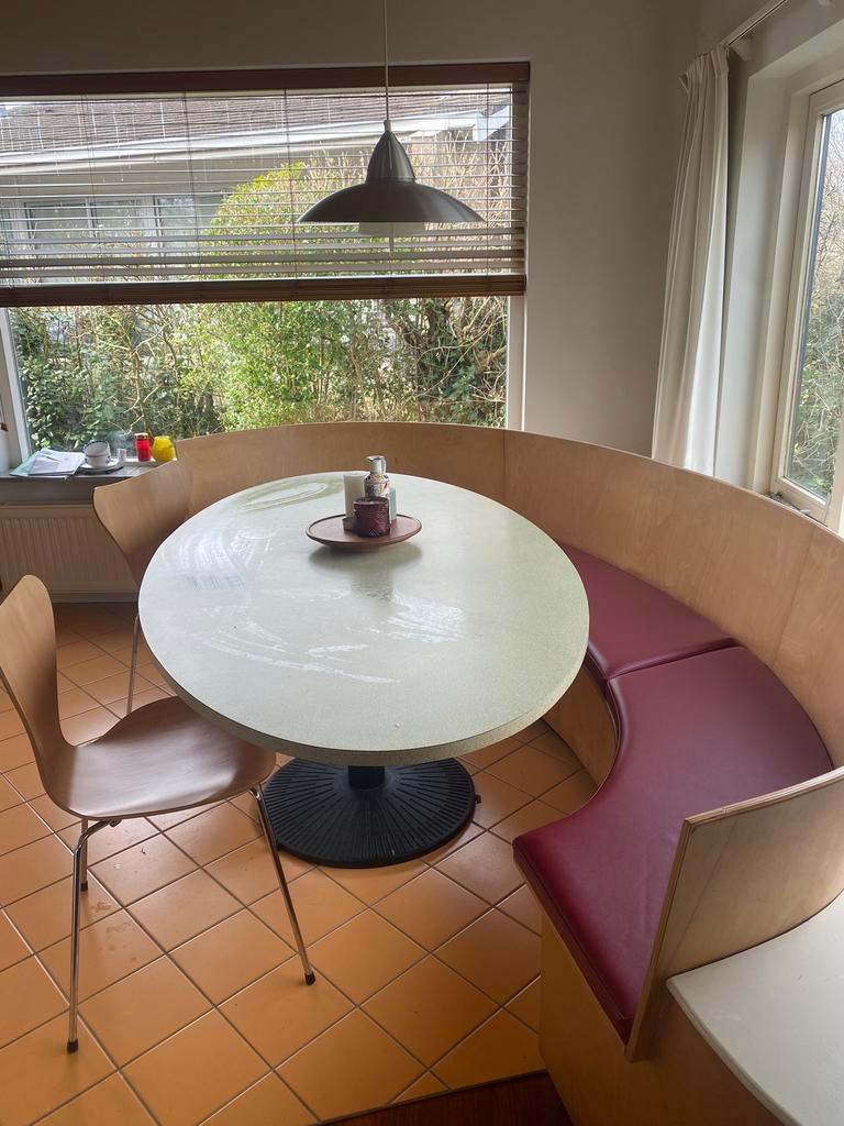 Design tafel, bankje en 2 stoelen, Antiek en Kunst, Ophalen
