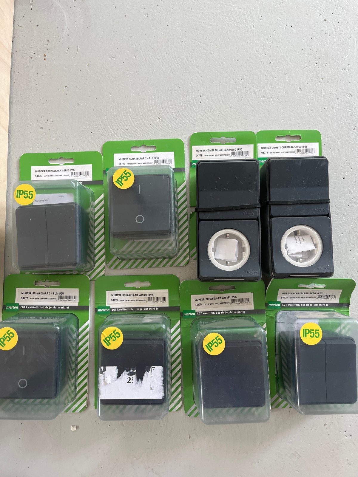 Mureva Schakelaars en Stopcontacten IP55 - Diverse Types, Ophalen of Verzenden, Nieuw, Schneider Electric, Schakelaar