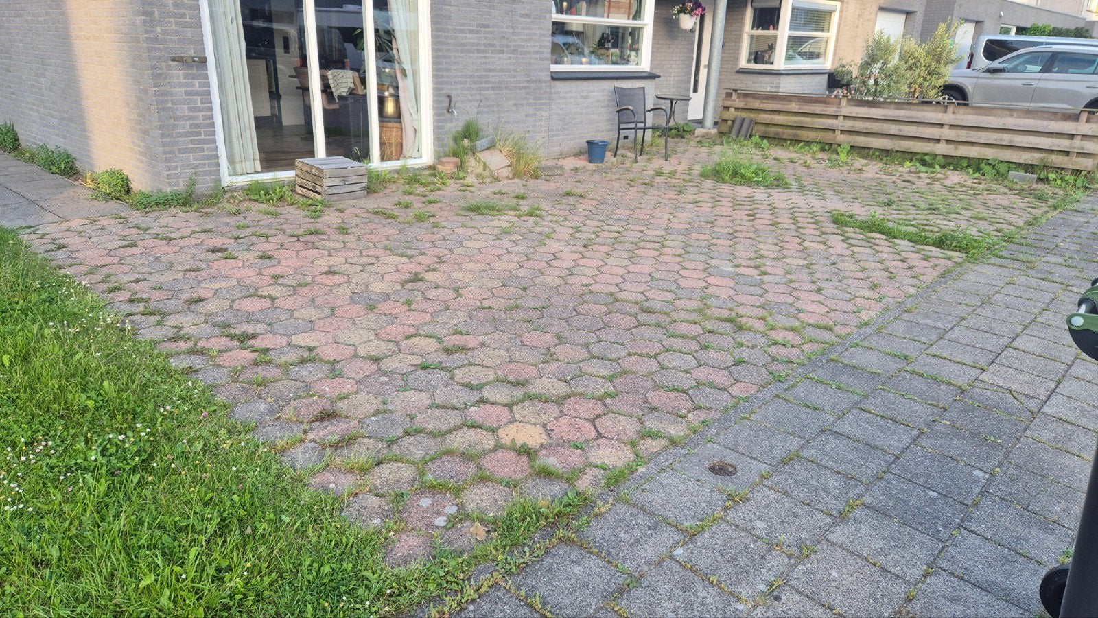 GRATIS! 52m2 Zeshoekige (Hexagon) klinkers, zeer degelijk!, Ophalen, Gebruikt, Klinkers, 10 m² of meer
