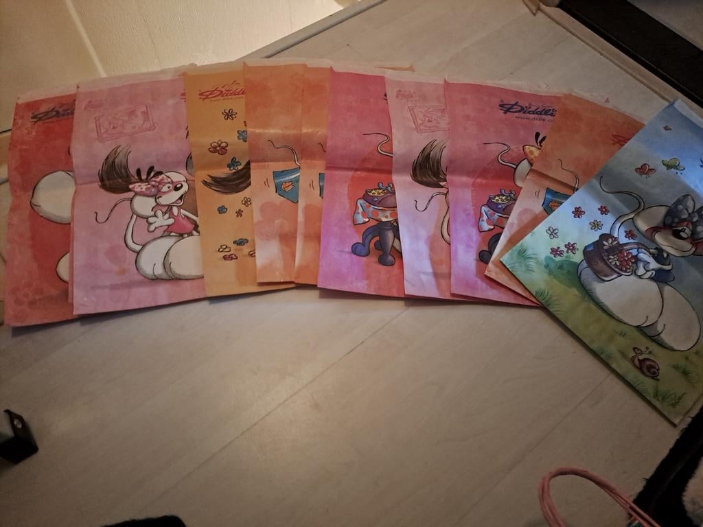 Grote collectie Diddl en Diddlina papieren tassen, Ophalen of Verzenden