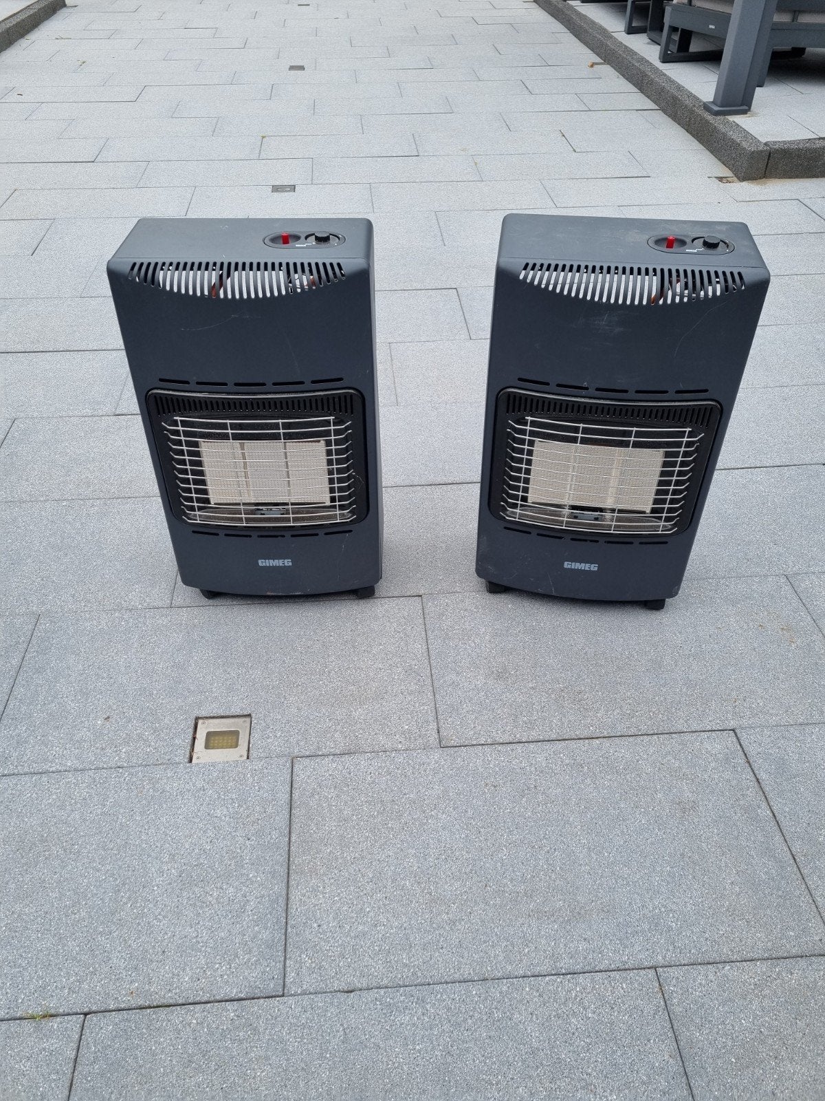 2x Gimeg gaskachel - Draagbare terrasverwarming, Gebruikt, Gas, Ophalen of Verzenden, Vrijstaand