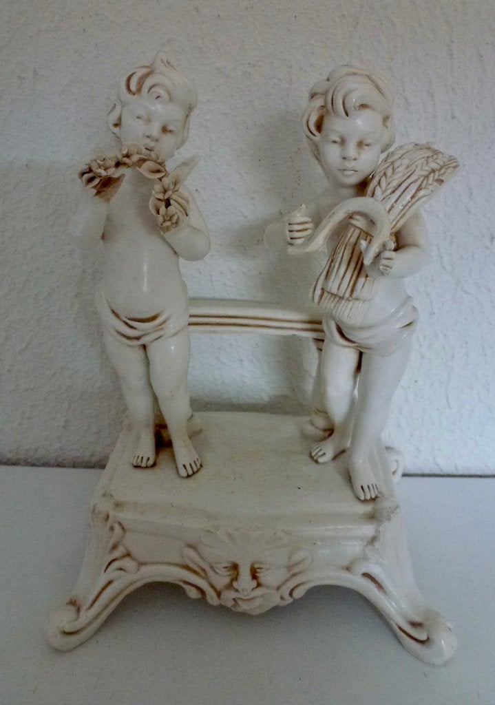 Decoratieve beeldengroep van twee Engeltjes/Putti’s., Verzenden, Gebruikt, Fantasy