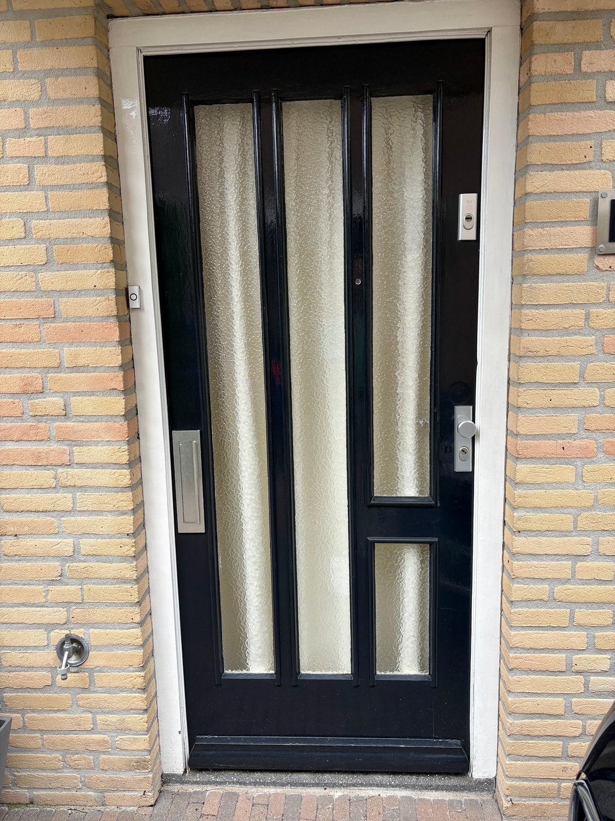 Hardhouten Buitendeur inclusief alle toebehoren, Doe-het-zelf en Verbouw, Deuren en Horren, Ophalen, Gebruikt, 80 tot 100 cm, Buitendeur