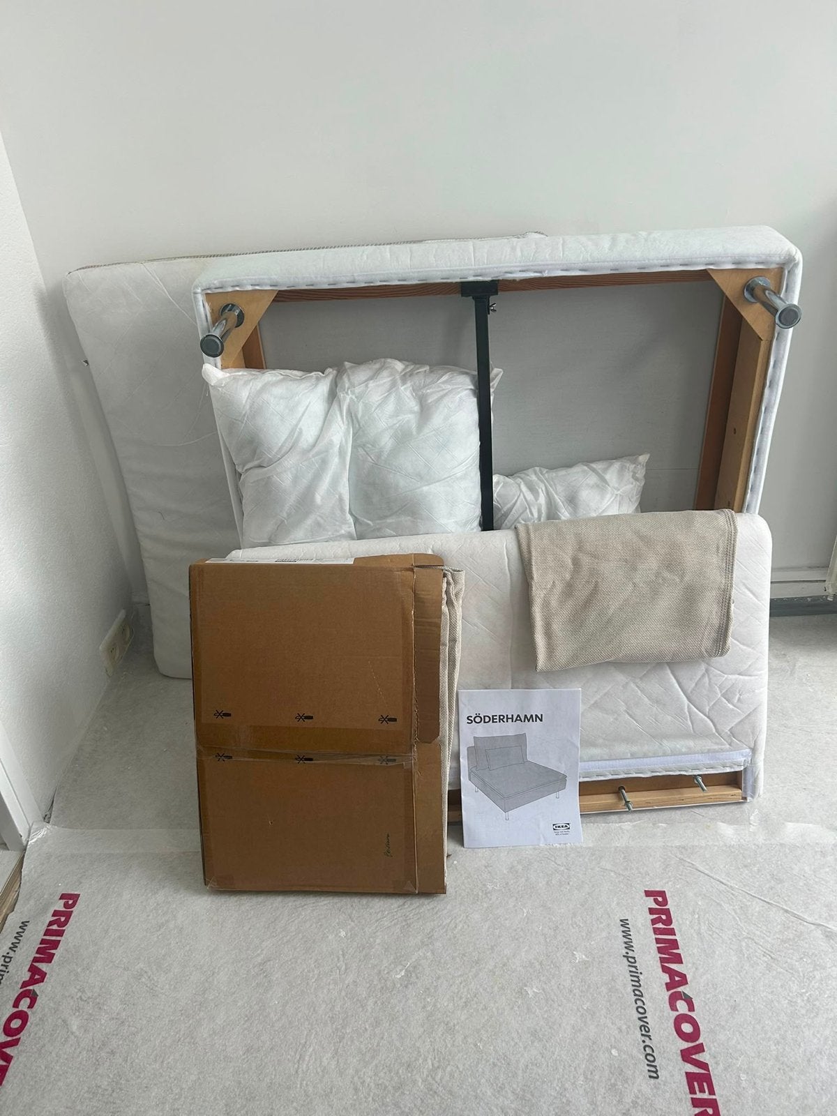 IKEA Söderhamn fauteuil inc nieuwe hoes fridtuna in doos, Ophalen, Eenpersoons, 75 tot 100 cm, Zo goed als nieuw