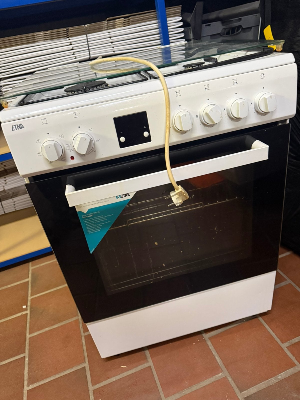 Etna gasfornuis met elektrische oven, Witgoed en Apparatuur, Fornuizen, Ophalen, 4 kookzones, Zo goed als nieuw, Gas